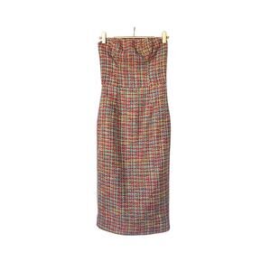 HOUSE OF CB Tweed Strapless Dress - Multicolor - XS